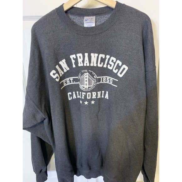 Port & Company San Francisco California Men's Sz 2XL Gray Sweatshirt - Picture 5 of 7